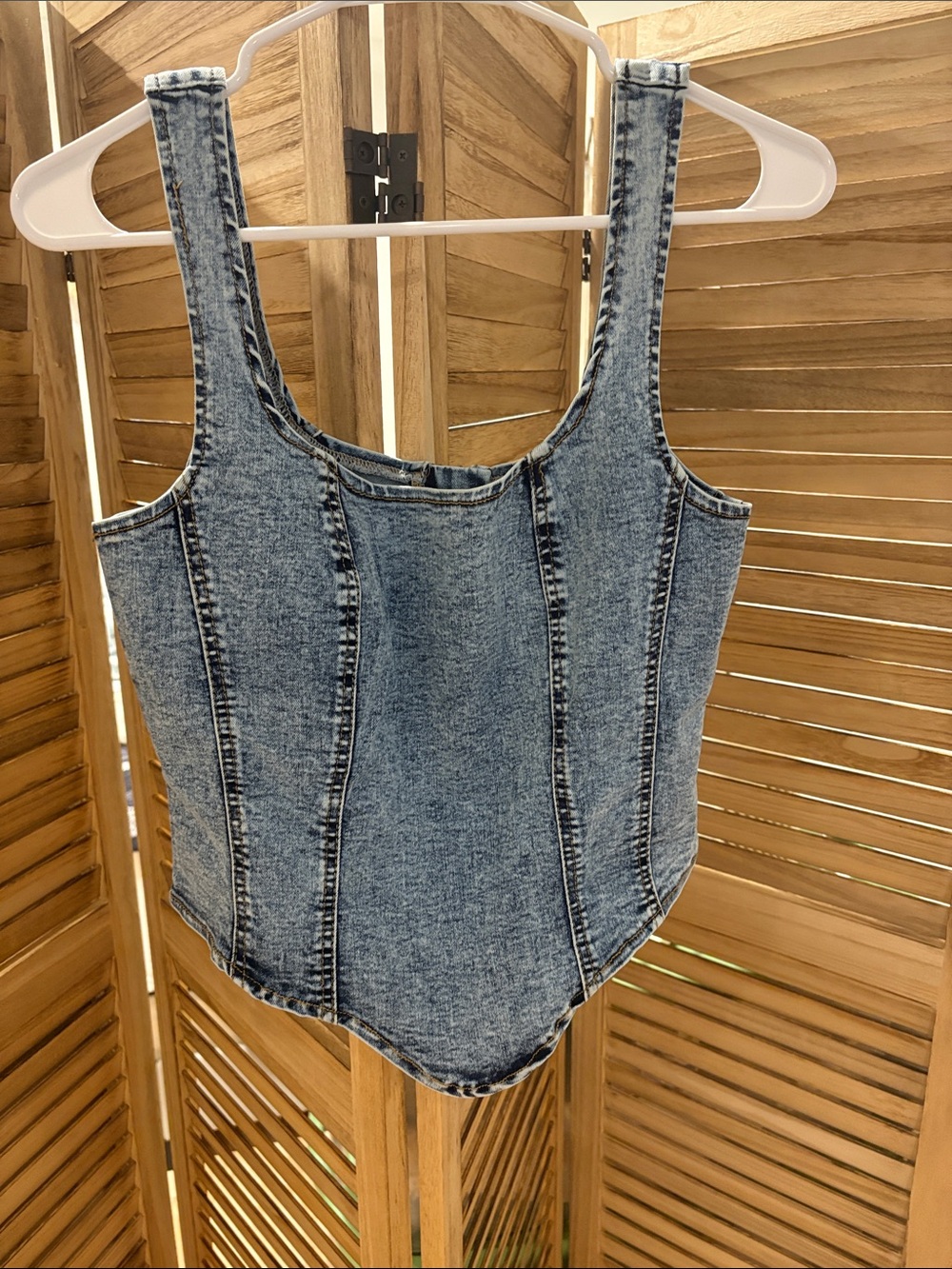 Denim Corset Tank Top - Blue Women Jeans Style
